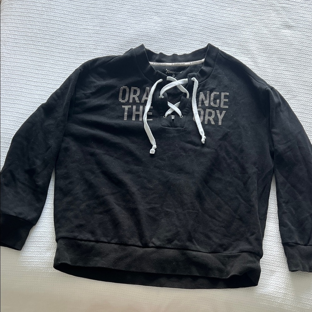 Orangetheory Black Sweatshirt with White Trim